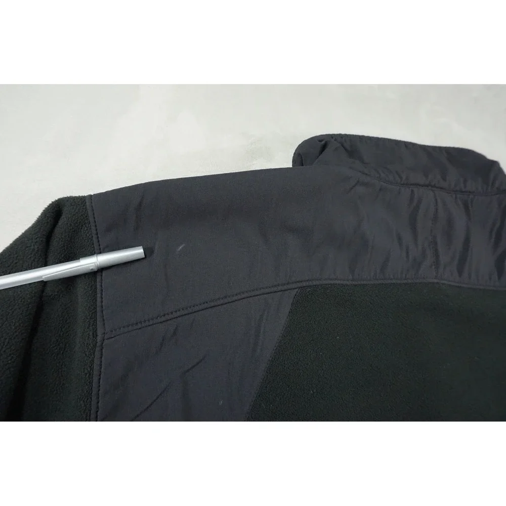 The North Face Jacket Men L Black Thick Fleece Full Zip Nylon Panel Denali Style